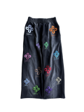 Floral Sweats- Black
