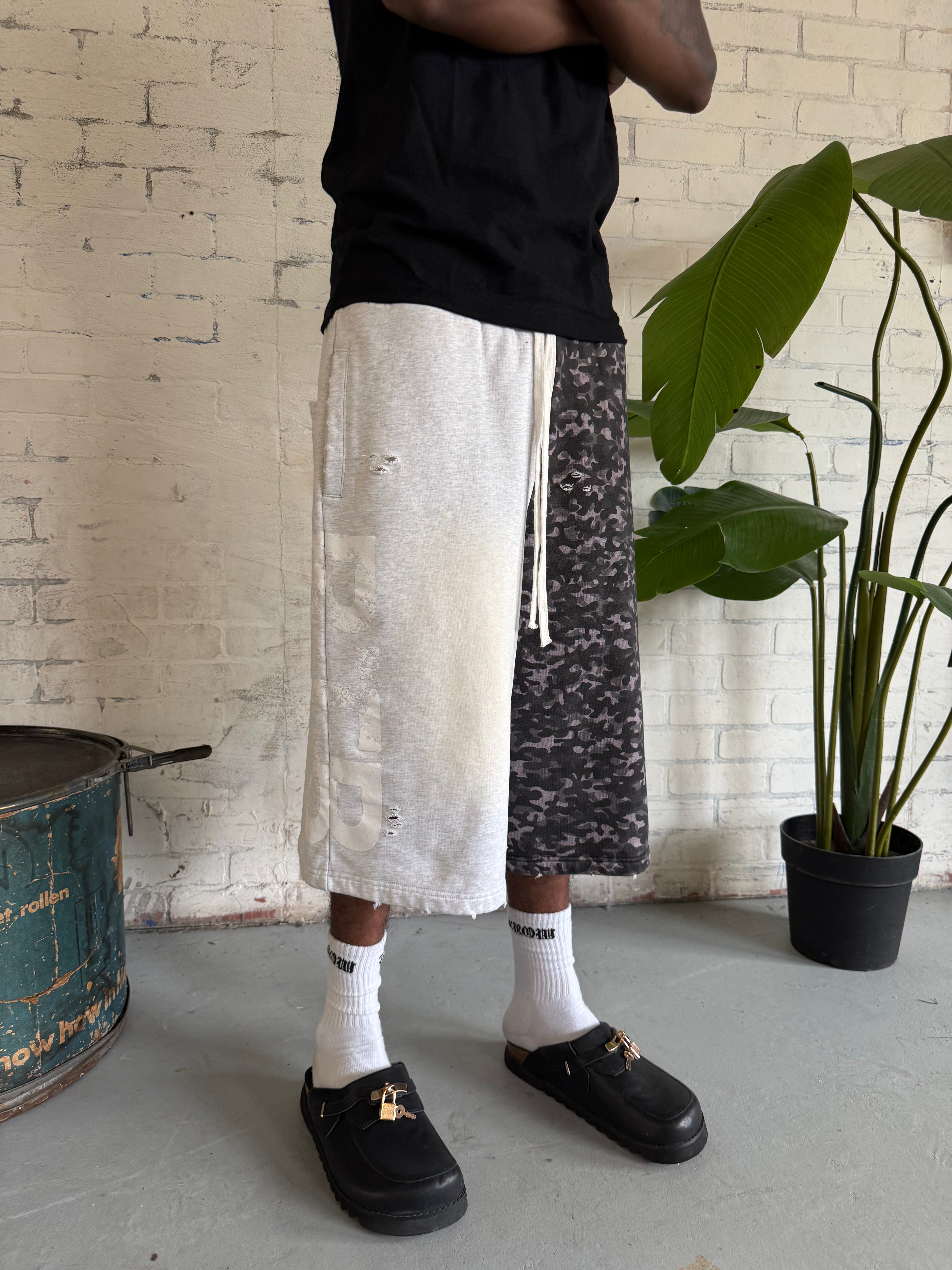 Gray Two-Faced Shorts