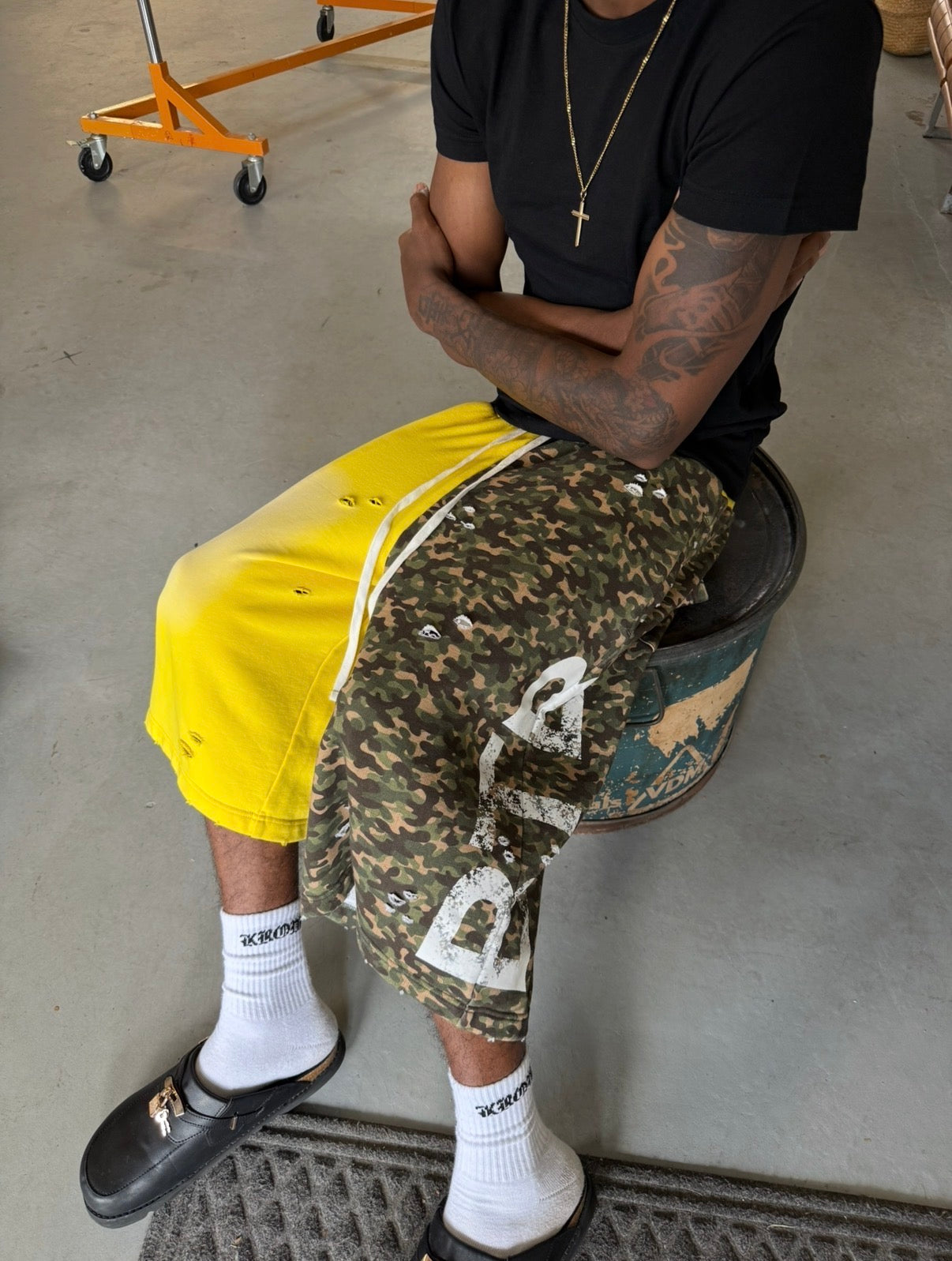 Yellow Two-Faced Shorts
