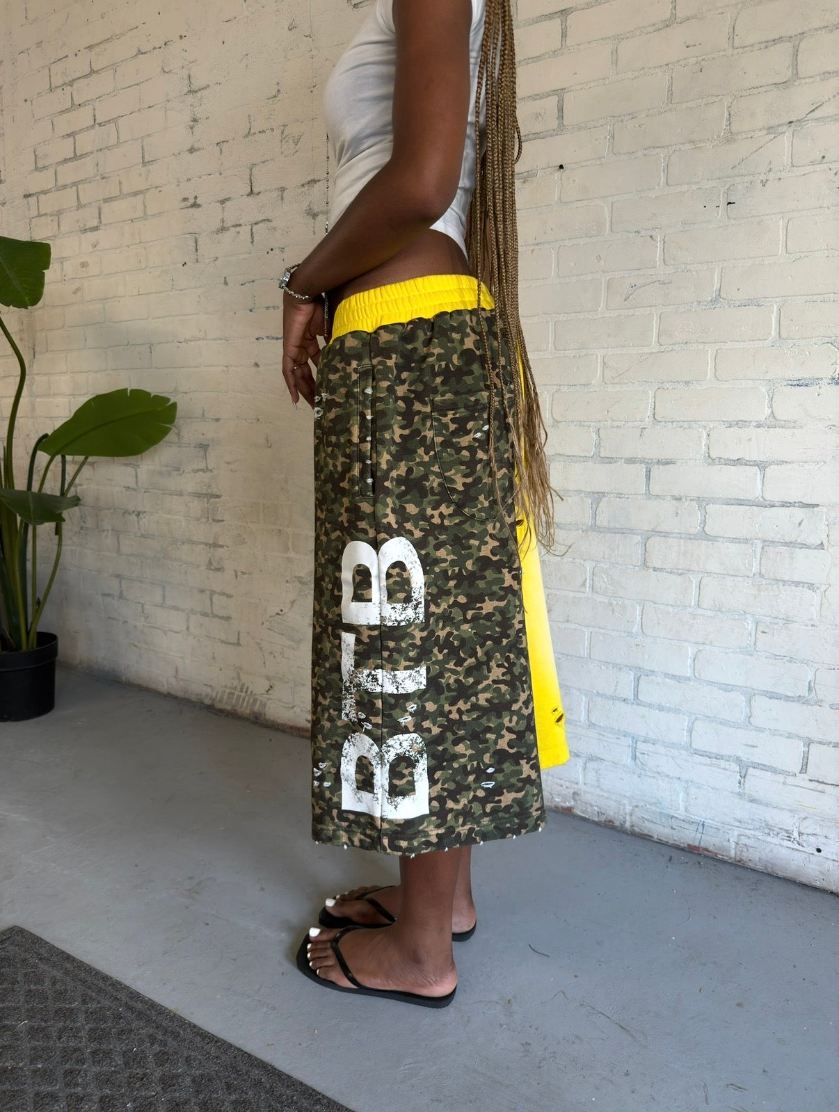 Yellow Two-Faced Shorts