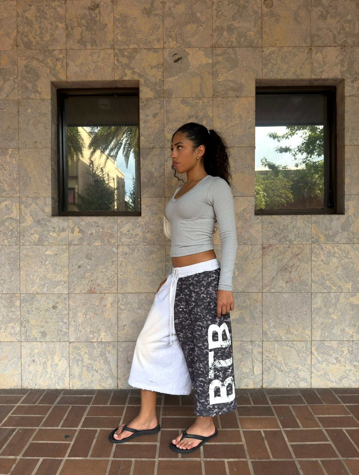 Gray Two-Faced Shorts